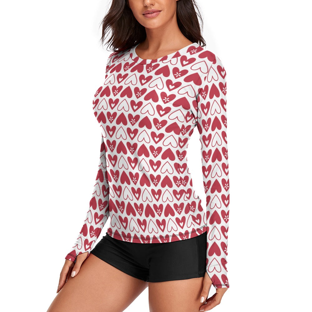 Valentine's Hearts Alternating Women's Long Sleeve T-Shirt