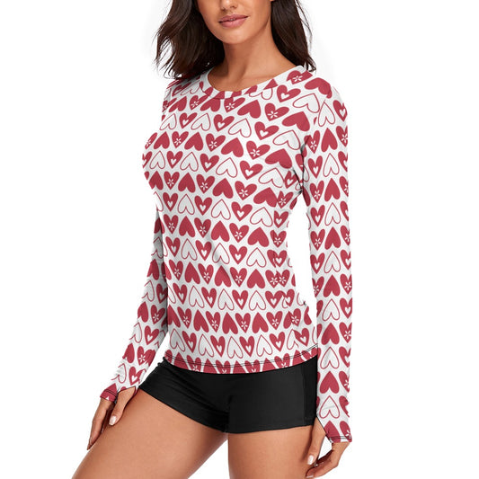 Valentine's Hearts Alternating Women's Long Sleeve T-Shirt