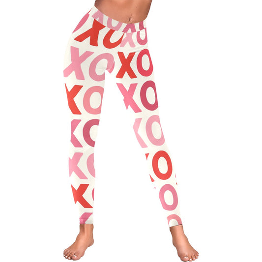 XOXO Hugs and Kisses Valentines Day Women's All-Over Low Rise Leggings