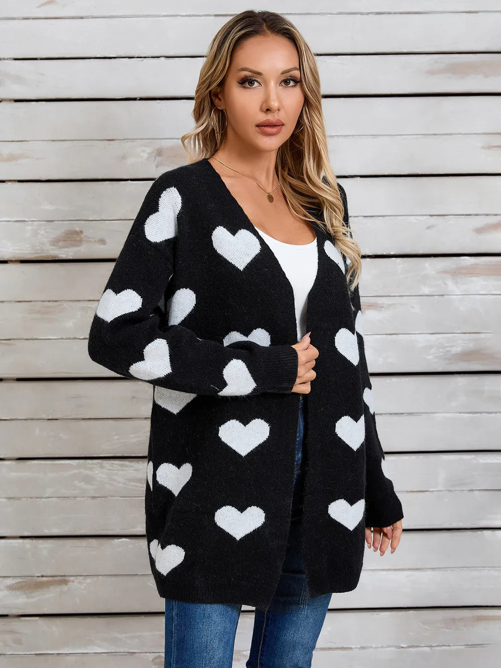 Splicing Knitted Valentine's Day Love Sweater