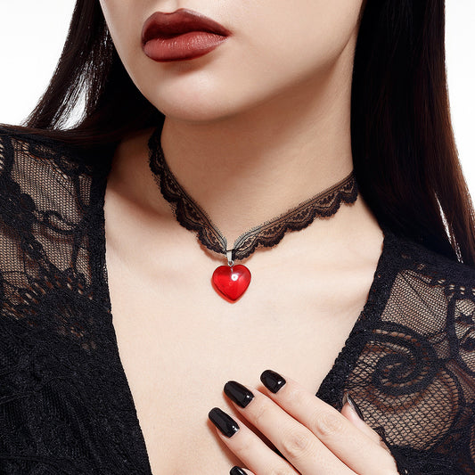Sweet Red Heart Pendant Necklace
