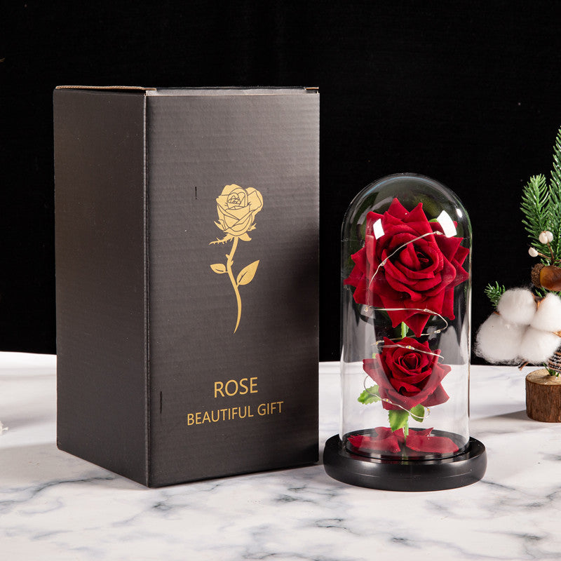 LED Light Rose Glass Cover Ornament