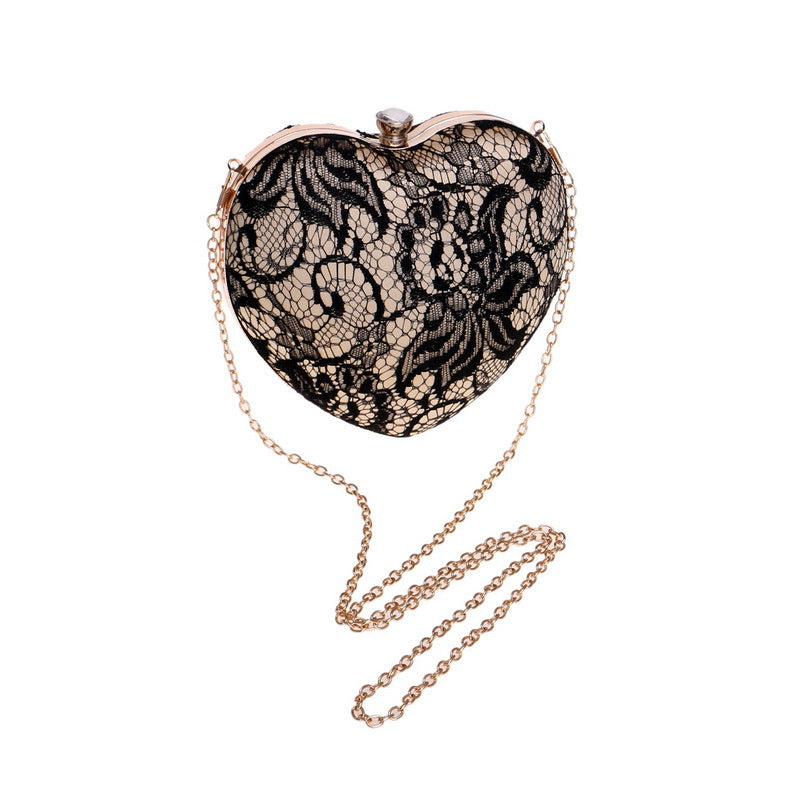 Heart Shape Lace Evening Bag for Ladies
