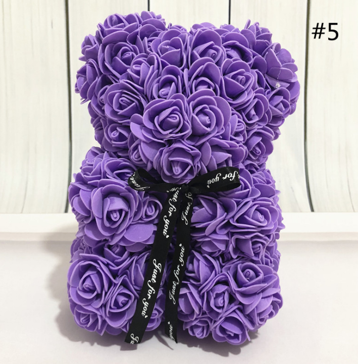 25cm Red Teddy Bear Rose Flower - Valentine's Day Gift