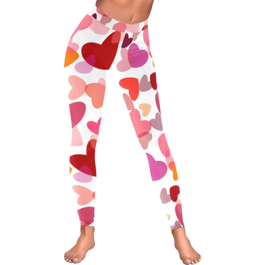 Multicolored Hearts Low Rise Leggings