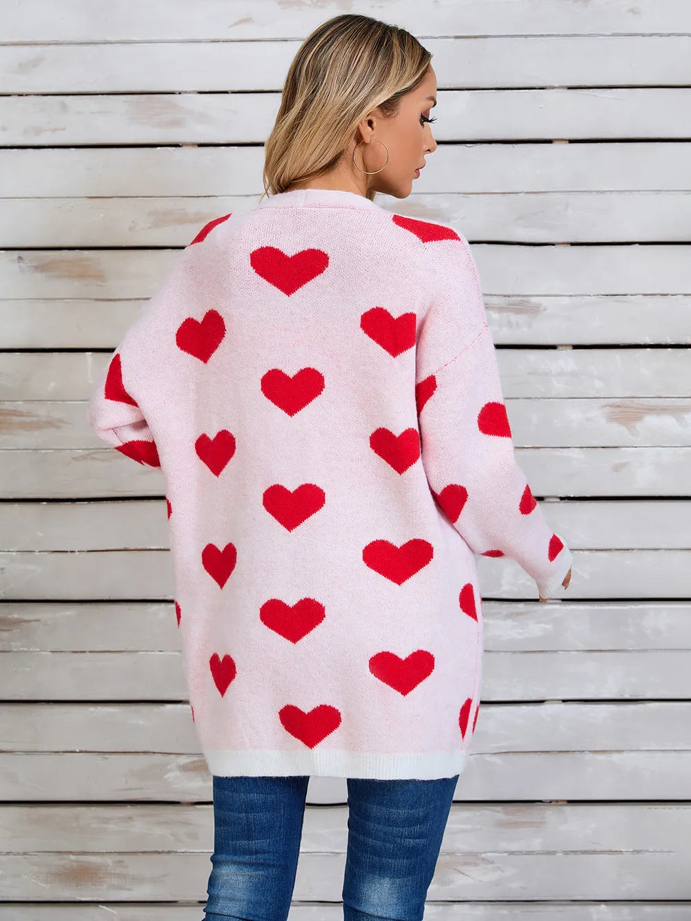 Splicing Knitted Valentine's Day Love Sweater