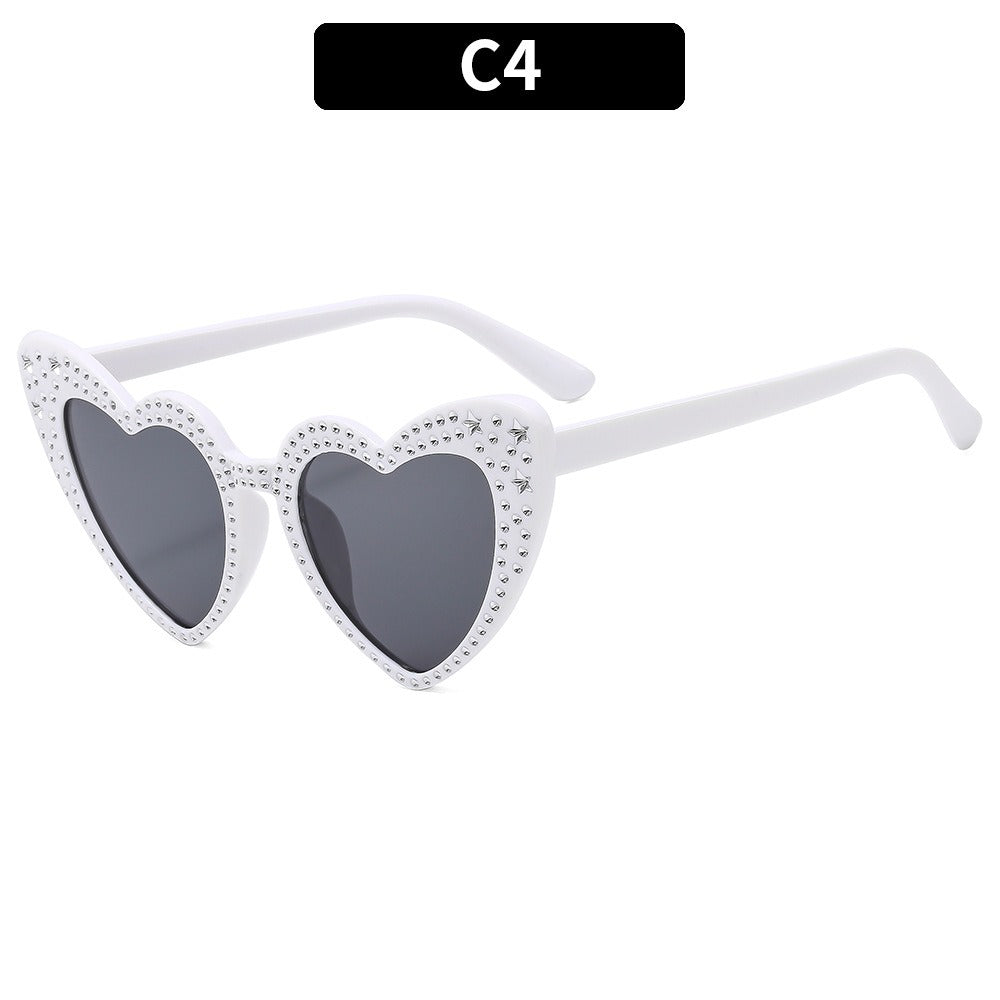 Diamond Heart Fashion Love Sunglasses for Women