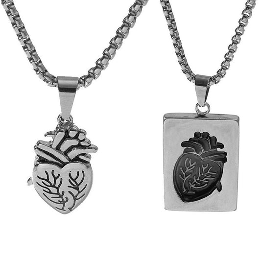 Creative Heart Couple Pendant Necklace