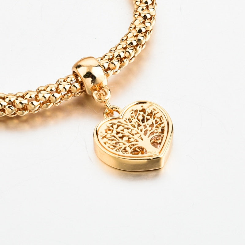 Dainty Jewelry Life Tree Heart Bracelet & Bangles Set