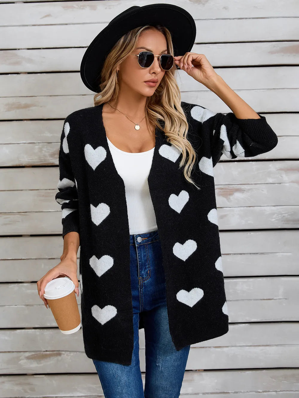 Splicing Knitted Valentine's Day Love Sweater