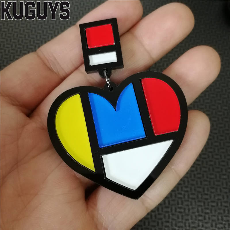 Geometric Heart Acrylic Earrings for Women