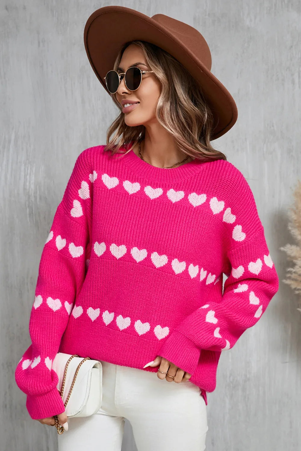 Angel Wings Heart Round Neck Sweater