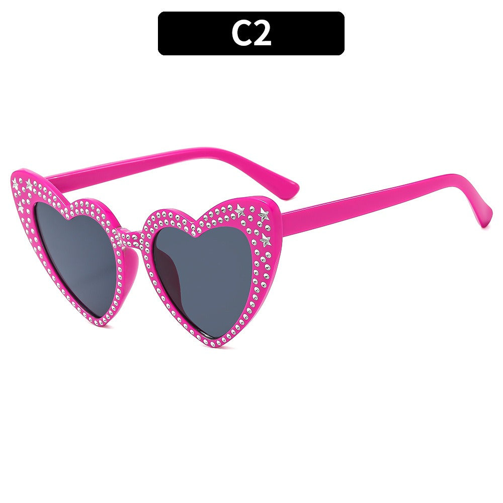 Diamond Heart Fashion Love Sunglasses for Women