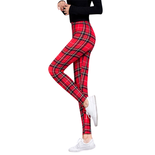 Plaid Valentine's Day Push Up Leggings