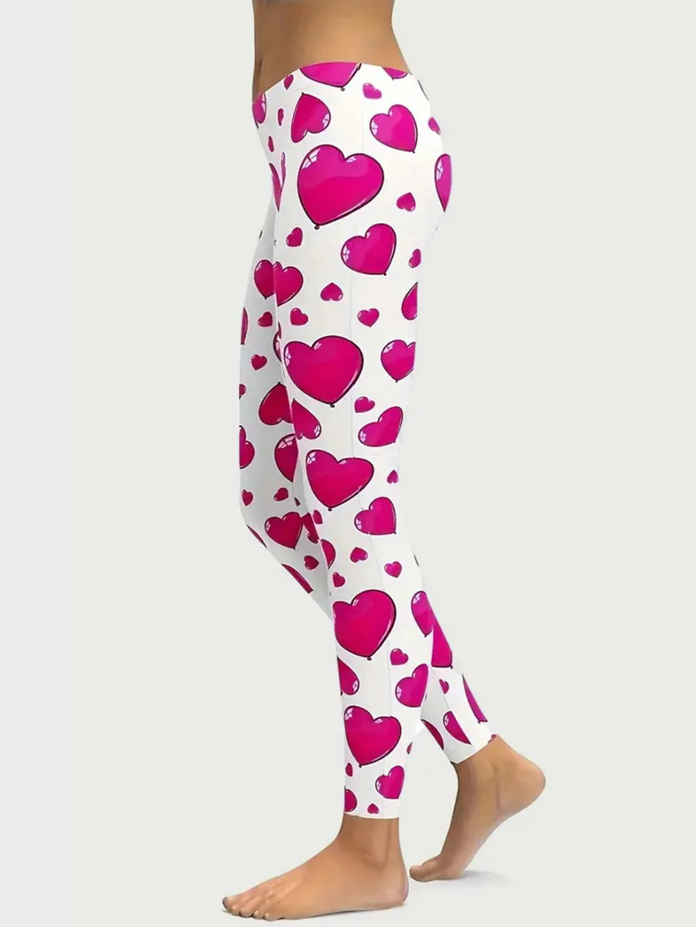 Heart Print Valentines Skinny Leggings