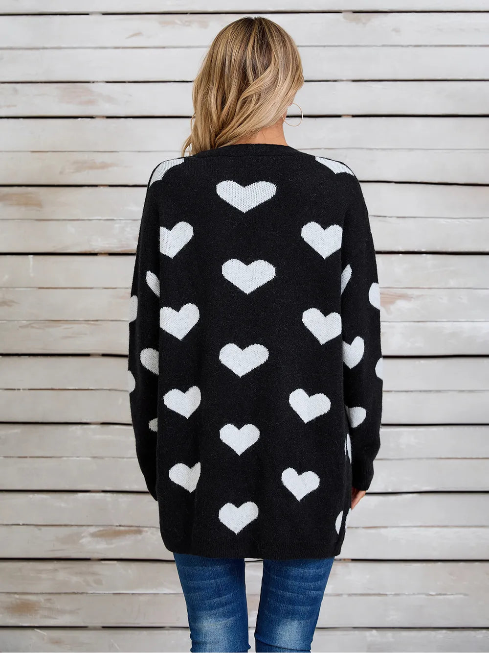 Splicing Knitted Valentine's Day Love Sweater
