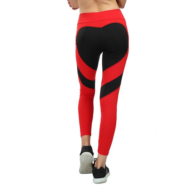 Heart-Shaped Women's Yoga Leggings for Valentine's Day