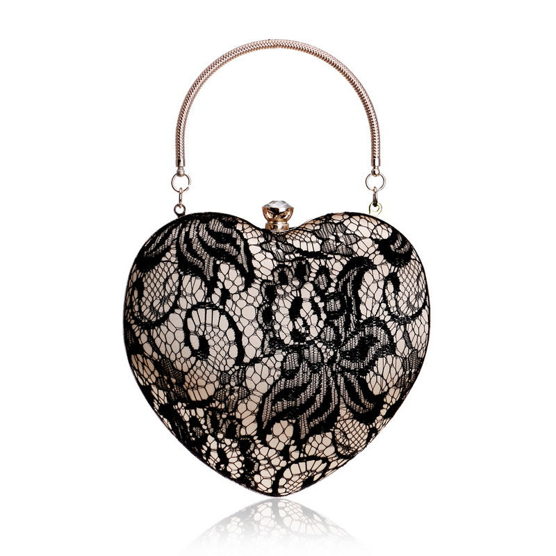 Heart Shape Lace Evening Bag for Ladies