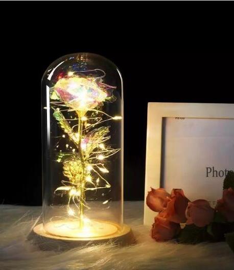 Beauty And The Beast Rose in Flask - LED Light