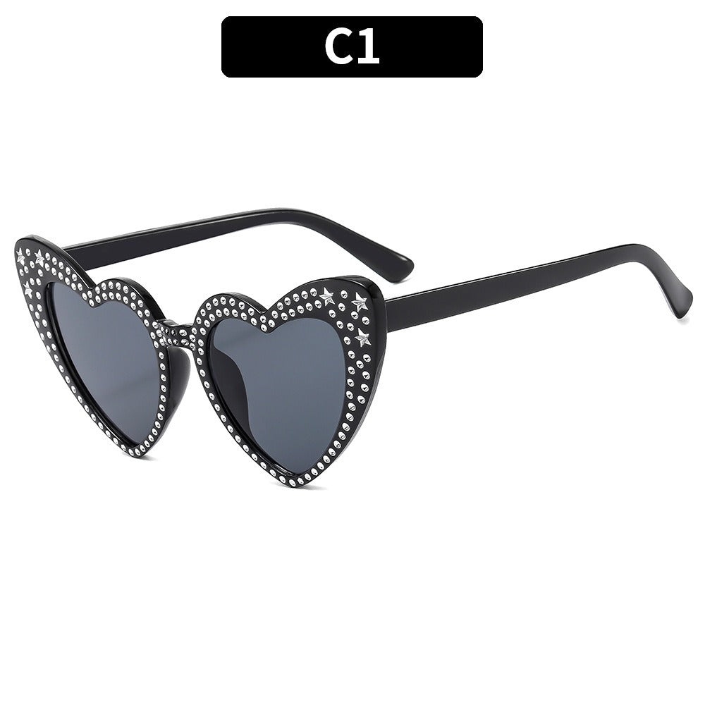 Diamond Heart Fashion Love Sunglasses for Women