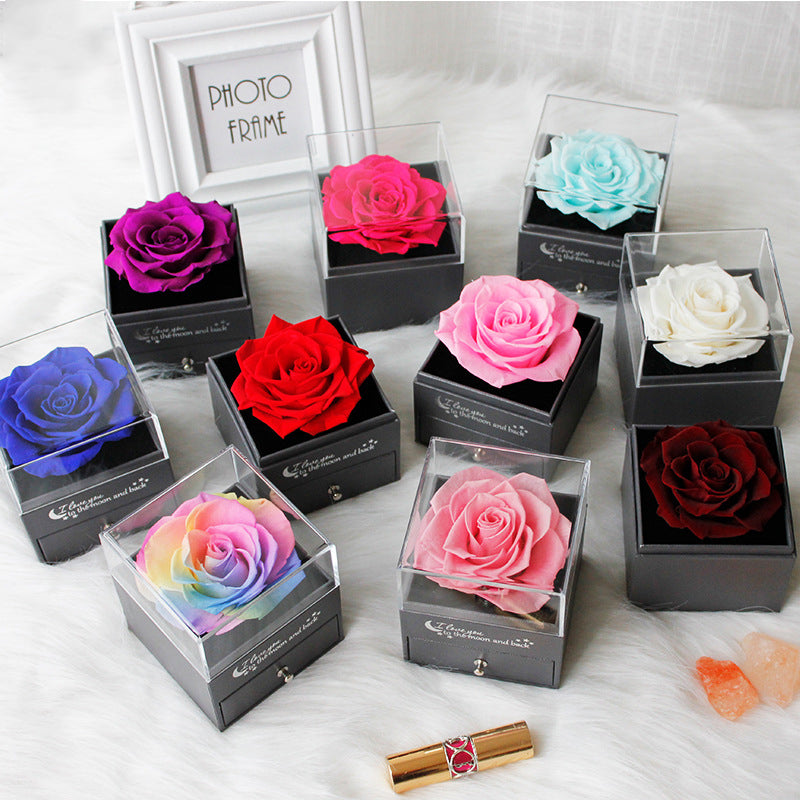 Eternal Flower Jewelry Box Rose Gift Box Necklace