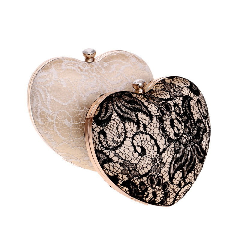 Heart Shape Lace Evening Bag for Ladies