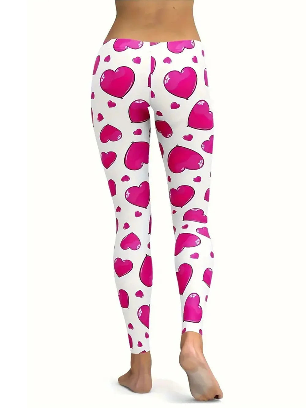 Heart Print Valentines Skinny Leggings