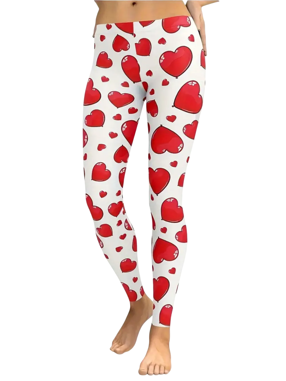 Heart Print Valentines Skinny Leggings