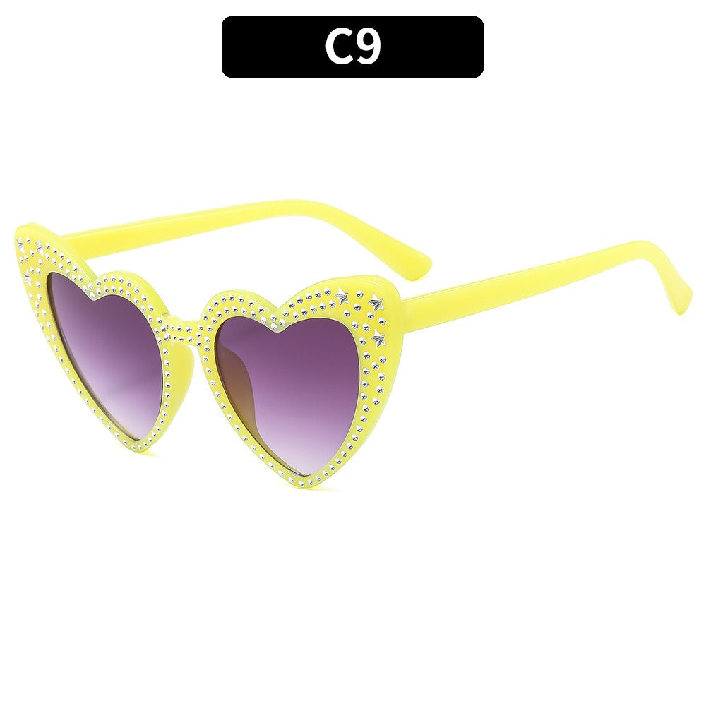 Diamond Heart Fashion Love Sunglasses for Women