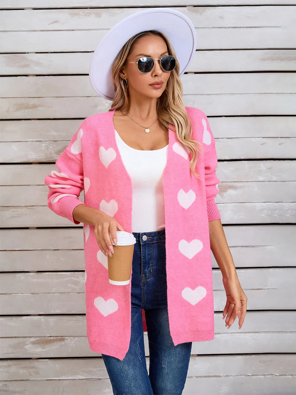 Splicing Knitted Valentine's Day Love Sweater