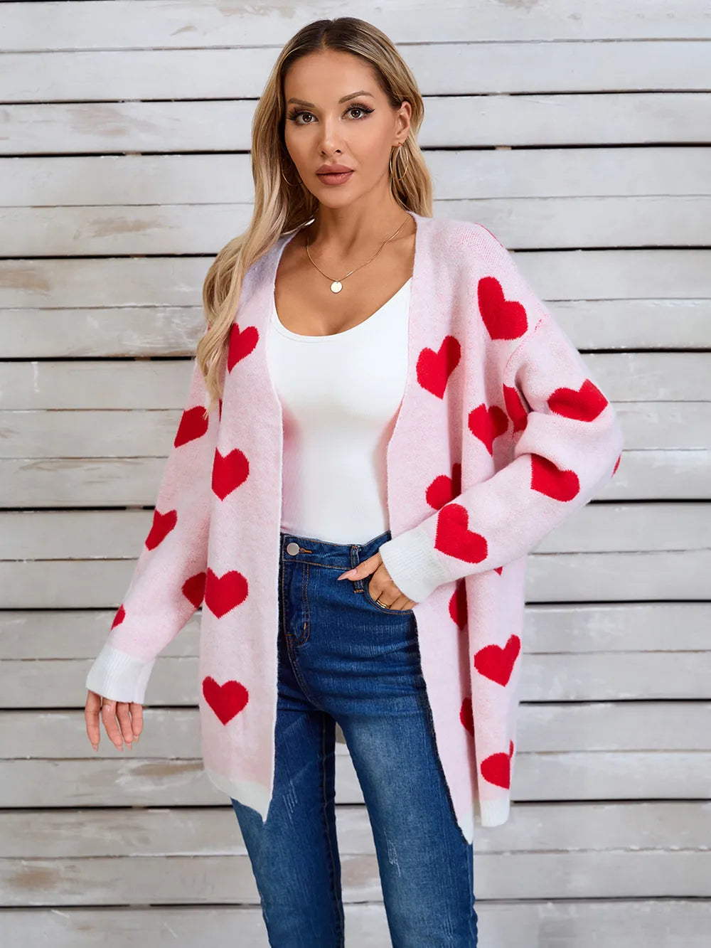 Splicing Knitted Valentine's Day Love Sweater