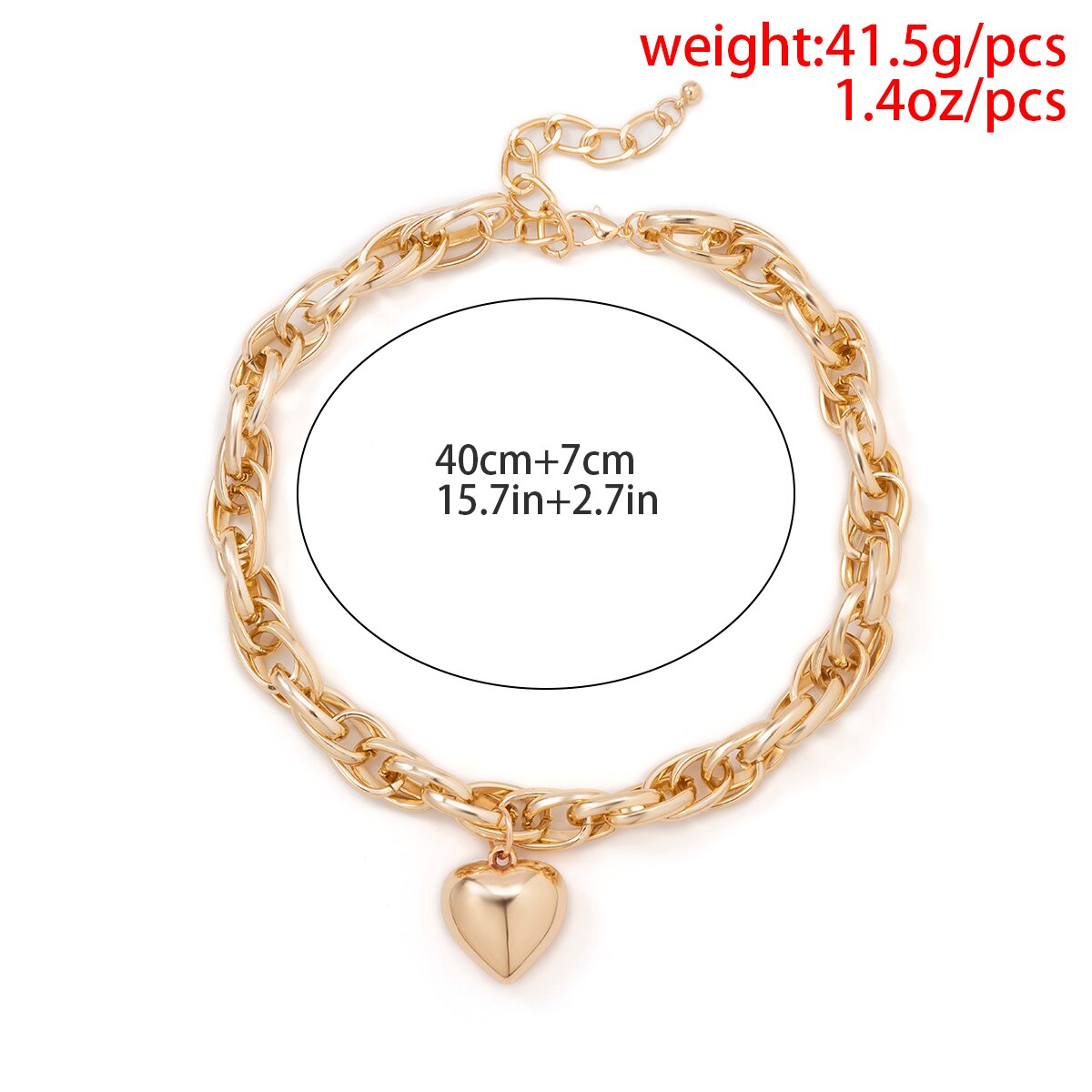 Punk Heart Pendant Cross Necklace for Women