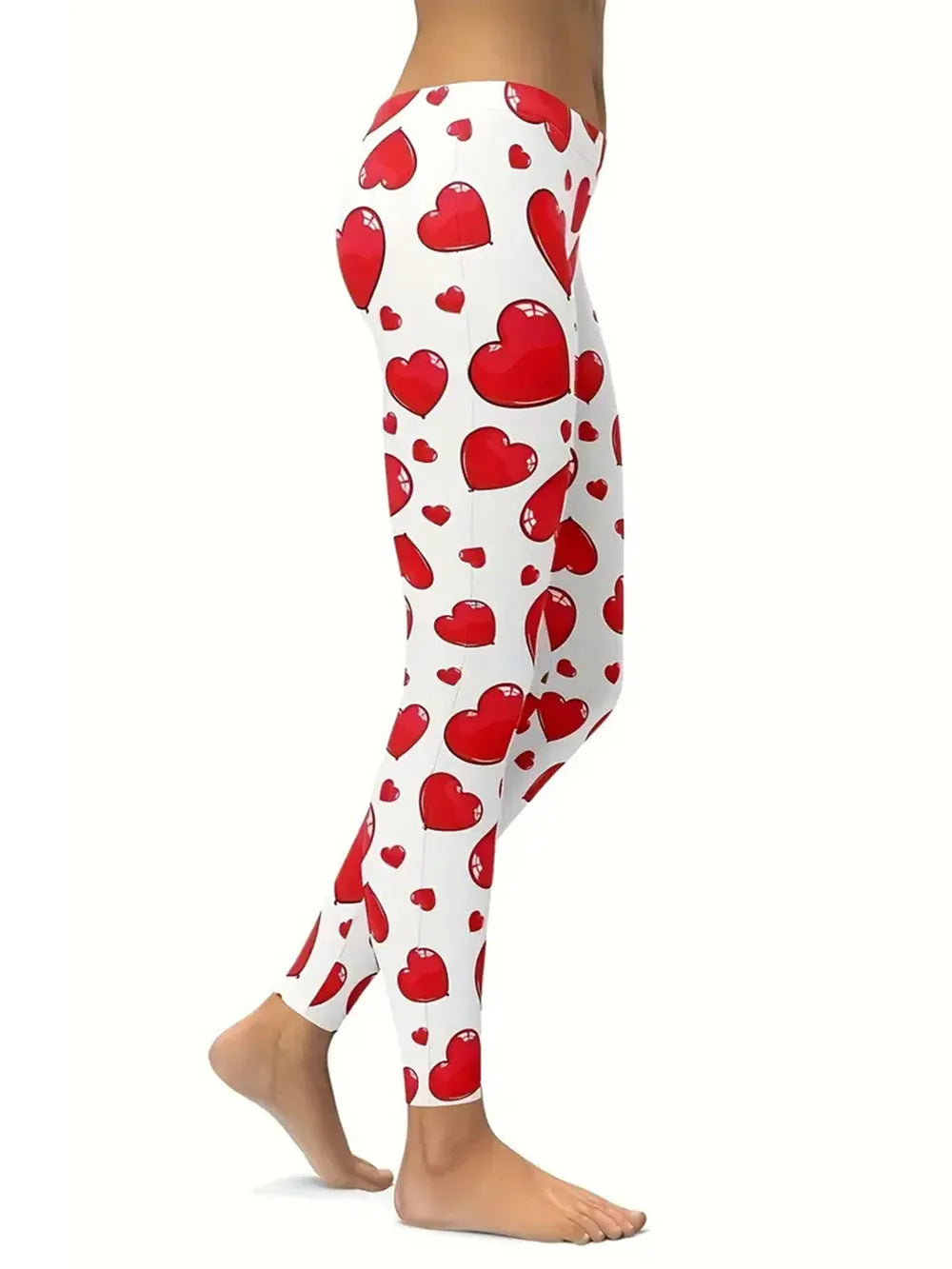 Heart Print Valentines Skinny Leggings