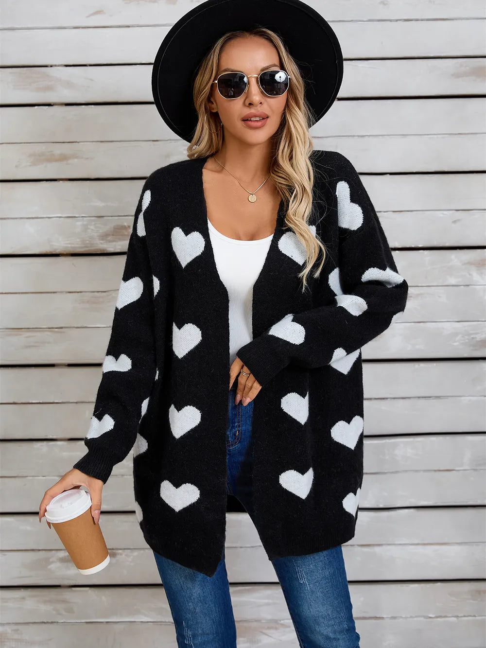Splicing Knitted Valentine's Day Love Sweater