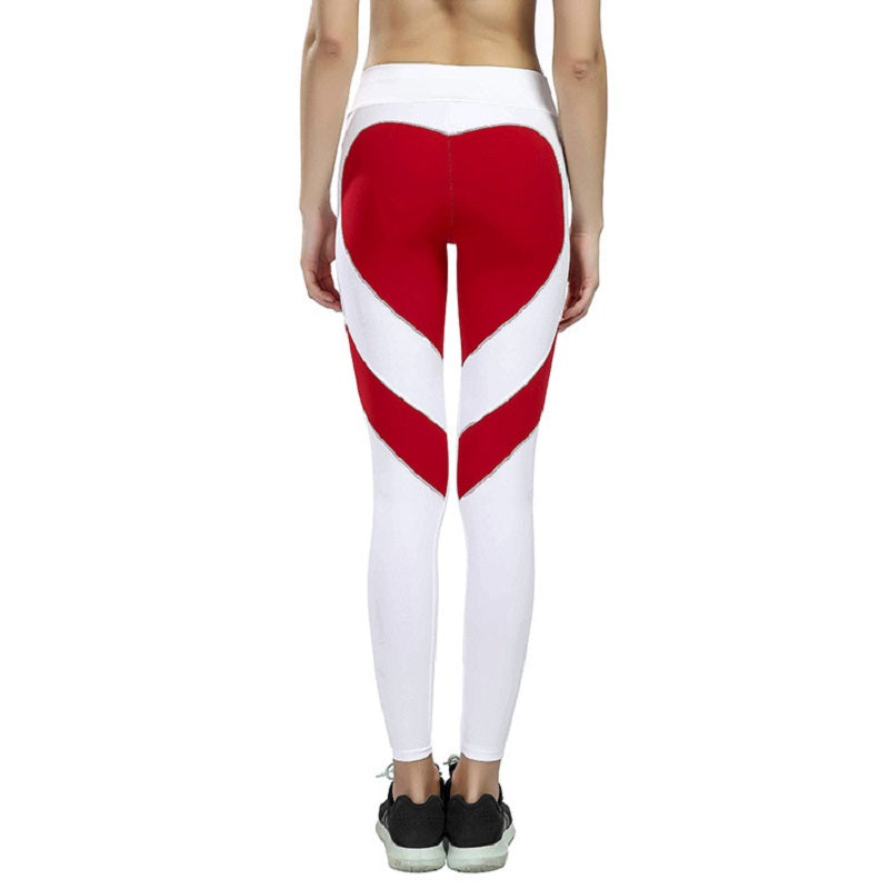Heart-Shaped Women's Yoga Leggings for Valentine's Day