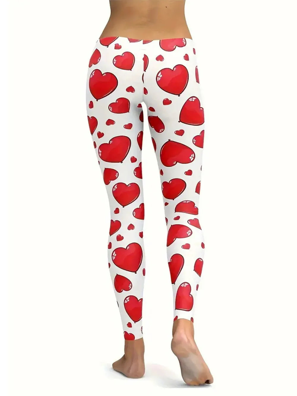 Heart Print Valentines Skinny Leggings