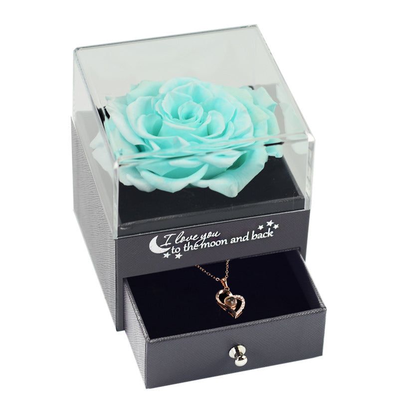 Eternal Flower Jewelry Box Rose Gift Box Necklace