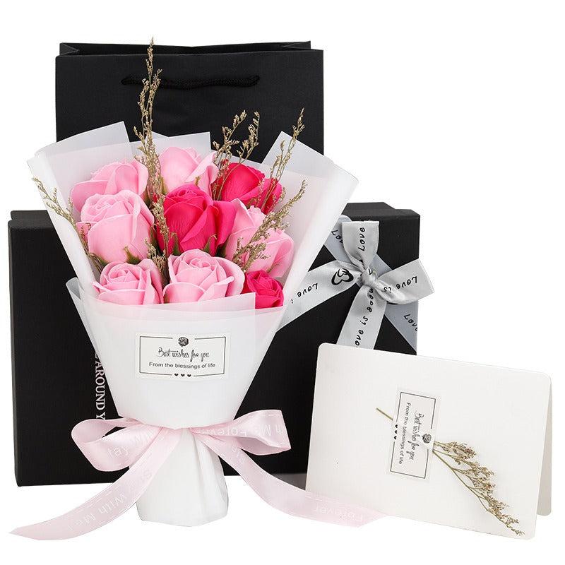 Dried Flowers Soap Bouquet - Teacher's Day & Valentine's Gift Box