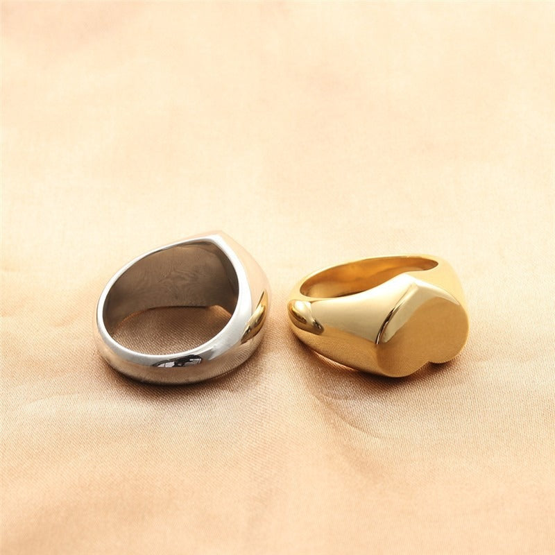 Cute Stainless Steel Heart Shaped Rings