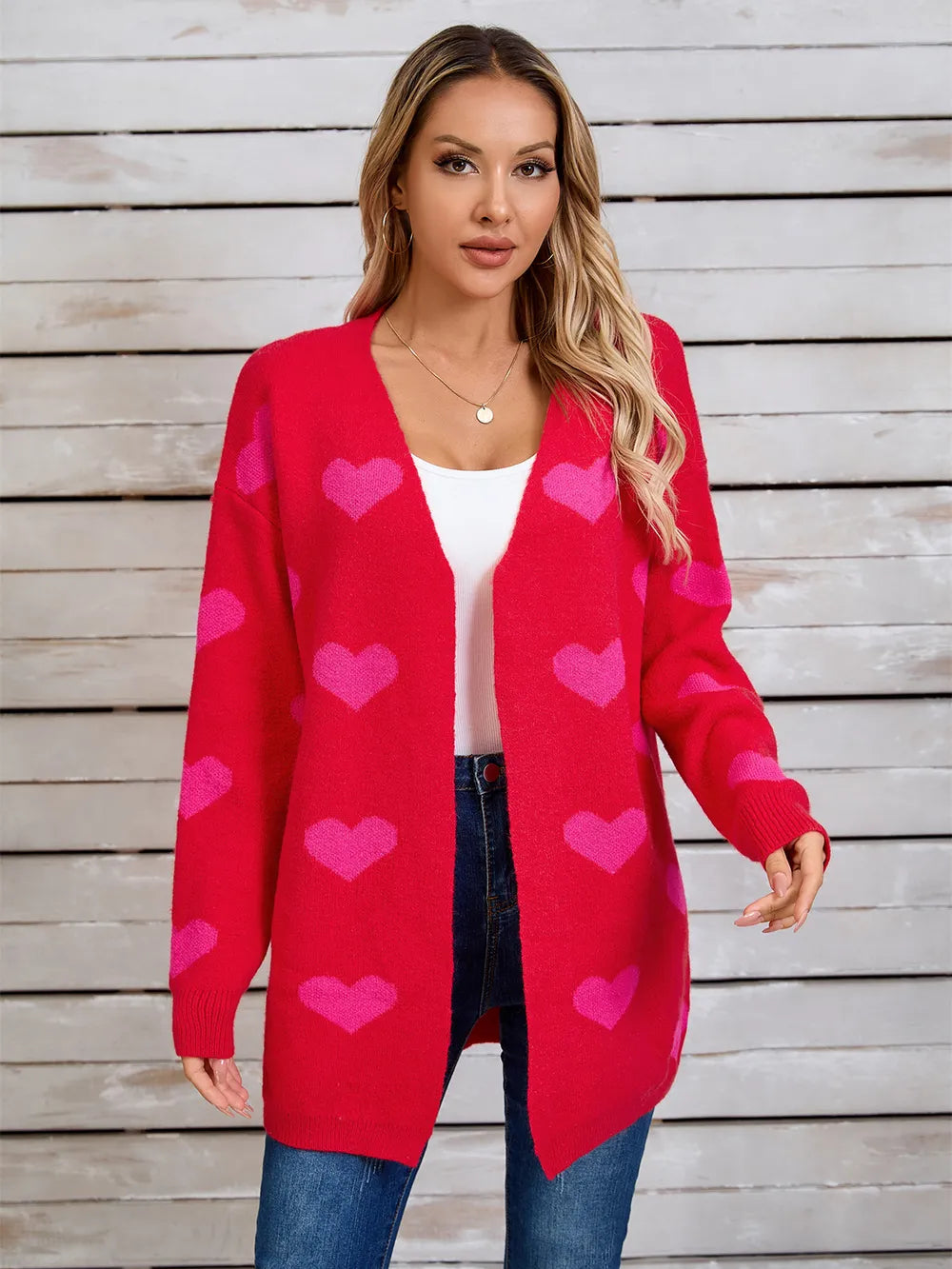 Splicing Knitted Valentine's Day Love Sweater