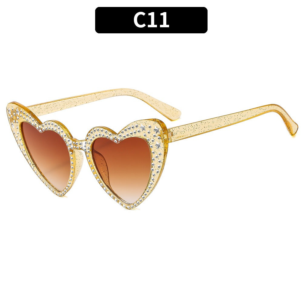 Diamond Heart Fashion Love Sunglasses for Women