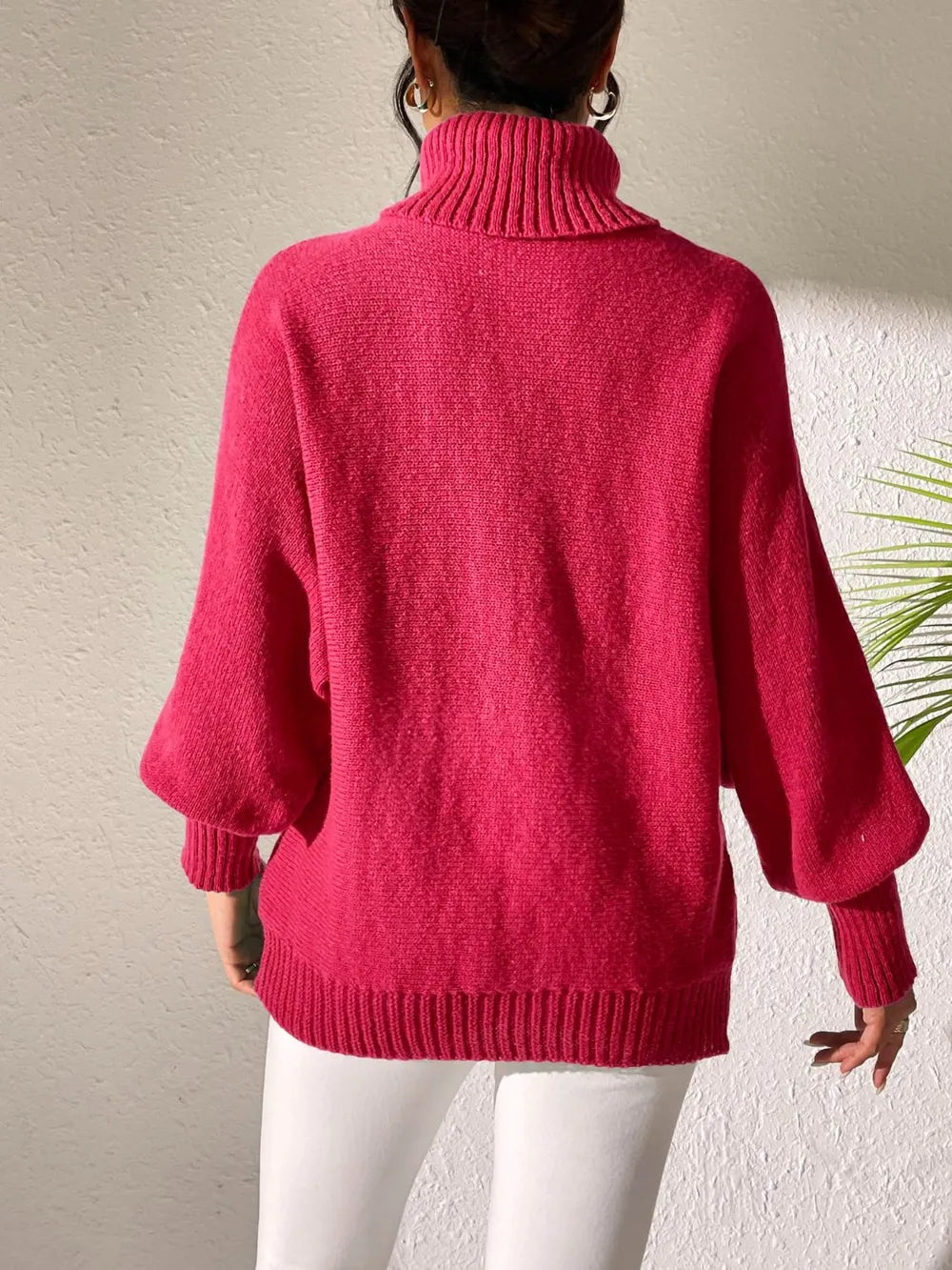 Heart Sticker High Neck Sweater