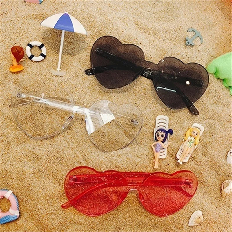 Heart-Shaped Frameless Sunglasses