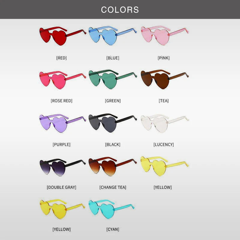 Heart-Shaped Frameless Sunglasses