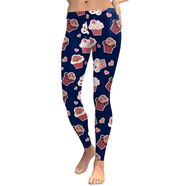 Cupcake Heart Valentine's Day Capri Leggings