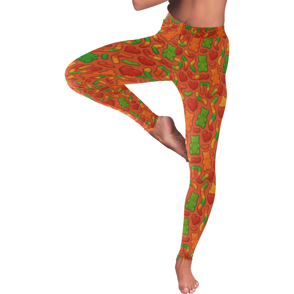 Gummy Candy Heart Valentine's Day Women's All-Over Low Rise Leggings
