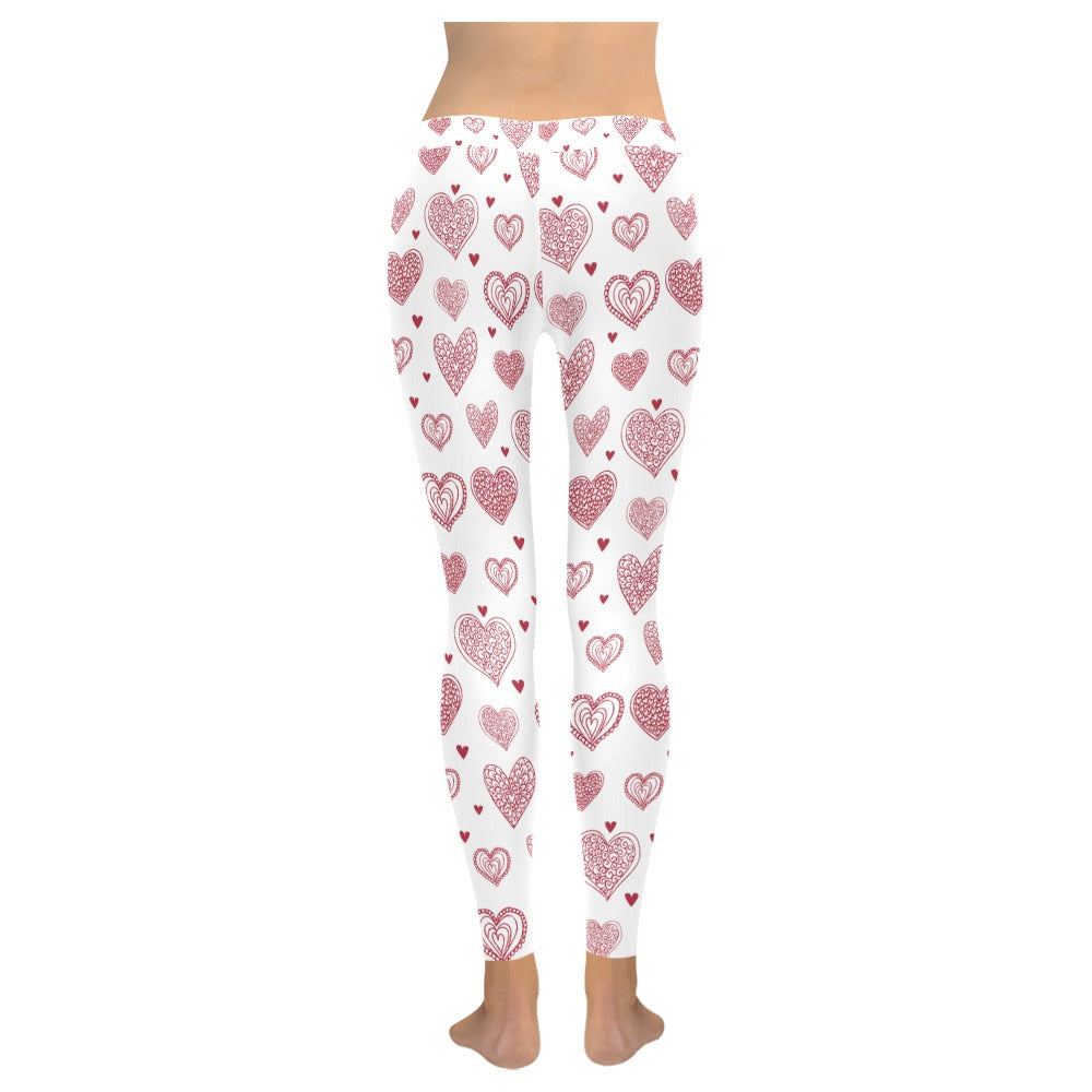 Valentine's Day Eclectic Hearts Women's All-Over Low Rise Leggings