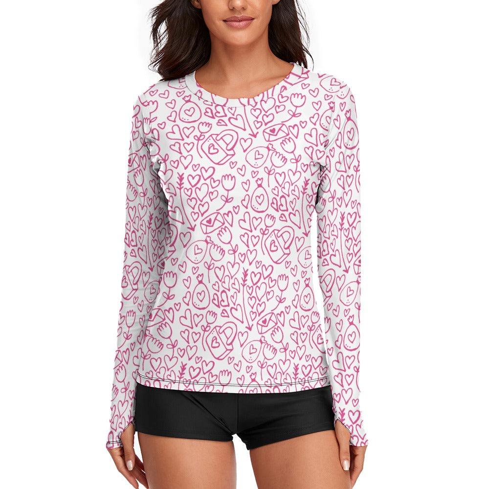 Doodle Valentine's Day Women's Long Sleeve T-Shirt
