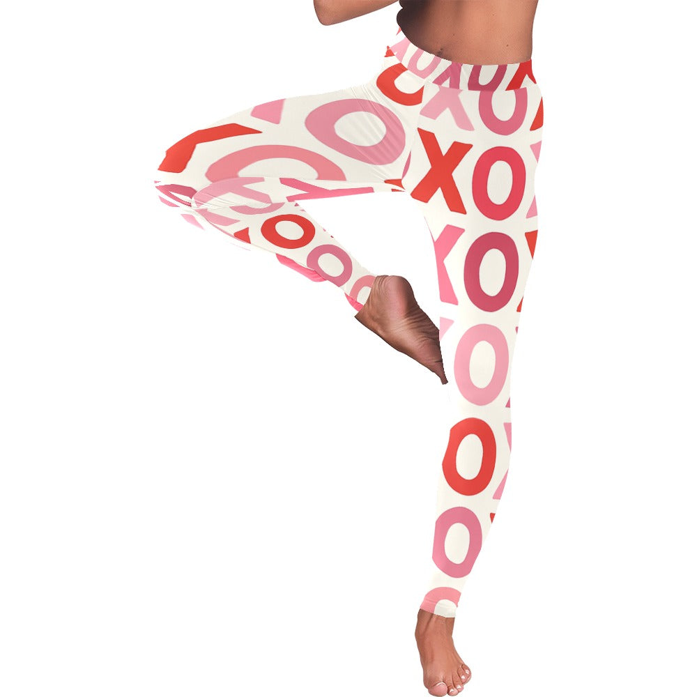 XOXO Hugs and Kisses Valentines Day Women's All-Over Low Rise Leggings