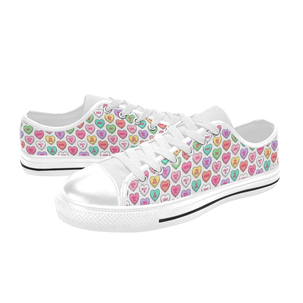 Candy Hearts Valentines Day Aquila Canvas Women's Shoes
